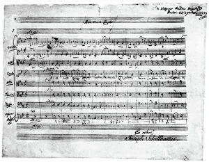 Images Dated 8th August 2016: WOLFGANG AMADEUS MOZART (1756-1791). Austrian composer. Manuscript of Ave Verum Corpus (K