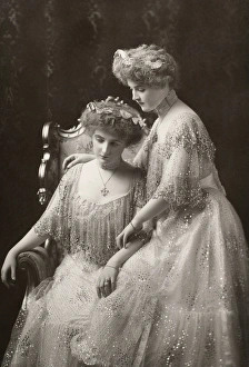 WOMEN'S FASHION, c1900. The Hengler Sisters, May and Flora, American specialty dancers WOMEN'S FASHION, c1900. The Hengler Sisters, May and Flora, American specialty dancers