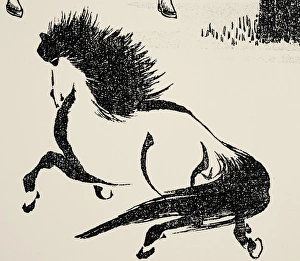 Detail of a woodblock print from Katsushika Hokusais Manga Detail of a woodblock print from Katsushika Hokusais Manga