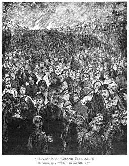 WORLD WAR I: CARTOON, 1914. Kreuzland, Kreuzland Uber Alles WORLD WAR I: CARTOON, 1914. Kreuzland, Kreuzland Uber Alles