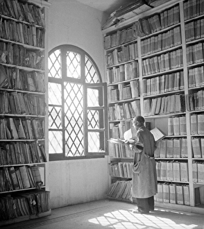 WWII: SICILY, 1943. A room of the Sicilian state library, under care of the Allied WWII: SICILY, 1943. A room of the Sicilian state library, under care of the Allied