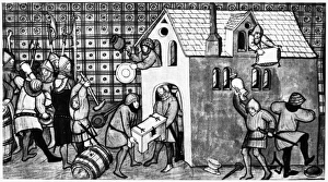 HUNDRED YEARS WAR. Soldiers pillaging a house during the Hundred Years War HUNDRED YEARS WAR. Soldiers pillaging a house during the Hundred Years War