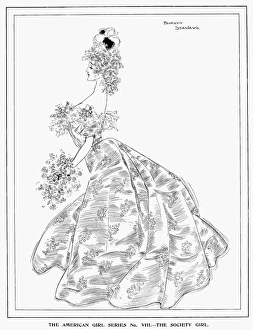 YOUNG SOCIETY WOMAN, 1899. An American society girl. Drawing by Penrhyn Stanlaws, 1899 YOUNG SOCIETY WOMAN, 1899. An American society girl. Drawing by Penrhyn Stanlaws, 1899