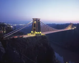 Prints of A winters evening at the Clifton Supension Bridge over looking the Avon Gorge at Bristol Clifton Suspension Bridge Prints: Bristol Print: Clifton Suspension Bridge Evening Scene