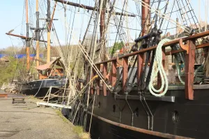 Quayside Tall Ships Print, Charlestown Harbour