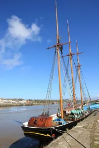 Prints of The Kathleen and May sailing boat moored at the East-the-Water quayside at Bideford on the River Torridge. Devon, United Kingdom Torridge Prints: Bideford Print: Kathleen and May at East-the-Water Quayside
