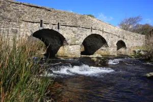 Prints of The new bridge over the East Dart River on Dartmoor at Postbridge Postbridge Prints: Postbridge Devon Print: East Dart River Bridge