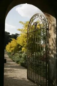 Gateways Prints: Print of The Garden Gate at Buscot House in Late Summer