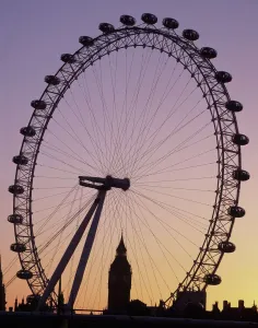 London Eye Print by the Thames with Big Ben