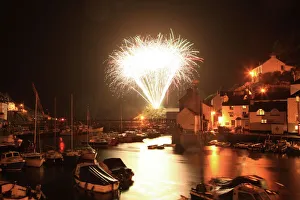 Polperro Fireworks Print, Cornwall