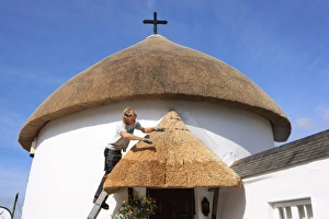 Cornwall Village Life Prints: Thatching