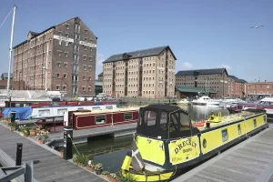 Prints of A spring day at Gloucester Docks Gloucestershire Prints: Gloucester Docks Spring Print