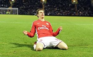 Aaron Ramsey celebrates scoring the 3rd Arsenal goal. Portsmouth 1:4 Arsenal Aaron Ramsey celebrates scoring the 3rd Arsenal goal. Portsmouth 1:4 Arsenal