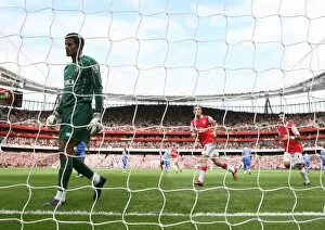 Images Dated 3rd September 2007: Alex Hleb and Cesc Fabregas celebrate the 1st Arsenal goal scored by Emmanuel Adebayor