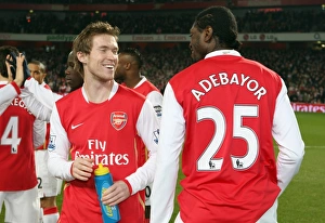 Alex Hleb and Emmanuel Adebayor (Arsenal) before the match Alex Hleb and Emmanuel Adebayor (Arsenal) before the match