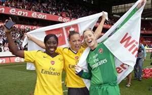 Anita Asante, Lianne Sanderson and Emma Byrne (Arsenal) celebrate winning the FA Cup Anita Asante, Lianne Sanderson and Emma Byrne (Arsenal) celebrate winning the FA Cup
