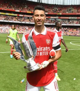 Arsenal FC Print: Gabriel Martinelli Lifts Emirates Cup 2022