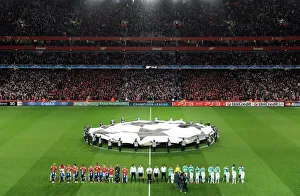 The Arsenal and Barcelona teams line up before the match. Arsenal 2:1 Barcelona The Arsenal and Barcelona teams line up before the match. Arsenal 2:1 Barcelona