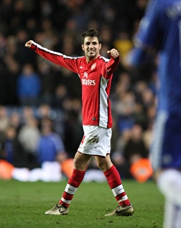 Arsenal captain Cesc Fabregas celebrates at the final whistle Arsenal captain Cesc Fabregas celebrates at the final whistle