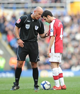 Arsenal captain Cesc Fabregas with referee Howard Webb. Birmingham City 1:1 Arsenal Arsenal captain Cesc Fabregas with referee Howard Webb. Birmingham City 1:1 Arsenal