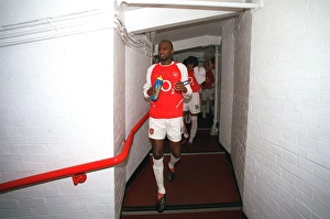 Arsenal captain Patrick Vieira leads the team out for the match Arsenal captain Patrick Vieira leads the team out for the match