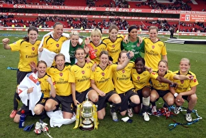 Arsenal ladies celebrate with the FA Cup Trophy Arsenal ladies celebrate with the FA Cup Trophy