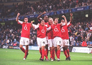 The Arsenal players celebrate the 2nd goal scored by Danny Karbassiyoon The Arsenal players celebrate the 2nd goal scored by Danny Karbassiyoon