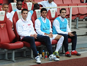 Arsenal substitutes Robin van Persie, Carlos Vela and Cesc Fabregas. Arsenal 6 Arsenal substitutes Robin van Persie, Carlos Vela and Cesc Fabregas. Arsenal 6