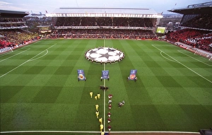 The Arsenal and Villarreal teams walk out before the match The Arsenal and Villarreal teams walk out before the match