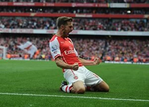 Images Dated 16th August 2014: Arsenal's Aaron Ramsey Scores His Second Goal Against Crystal Palace (2014/15)