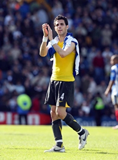Cesc Fabregas (Arsenal) claps the fans at the end of the match Cesc Fabregas (Arsenal) claps the fans at the end of the match