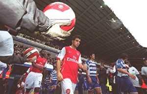 Cesc Fabregas (Arsenal) enters the pitch for the start of the match Cesc Fabregas (Arsenal) enters the pitch for the start of the match