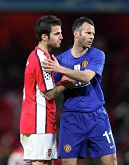 Images Dated 6th May 2009: Cesc Fabregas (Arsenal) Ryan Giggs (Man Utd) at the end of the match