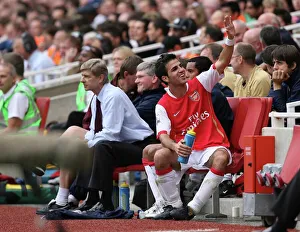 Cesc Fabregas (Arsenal) waves at the fans after being substituted Cesc Fabregas (Arsenal) waves at the fans after being substituted
