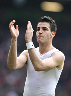 Cesc Fabregas claps the Arsenal fans after the match Cesc Fabregas claps the Arsenal fans after the match