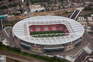 Emirates Stadium photographed from the a helicopter during the match Emirates Stadium photographed from the a helicopter during the match