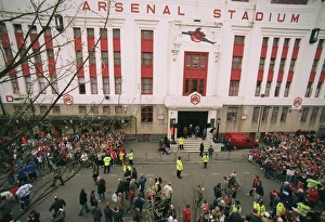 Fans gather outside the East Stand on Avenell Road Fans gather outside the East Stand on Avenell Road