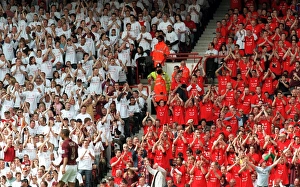 The fans in the North Bank with their I Was There T Shirts on The fans in the North Bank with their I Was There T Shirts on