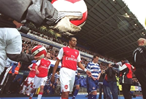 Gilberto (Arsenal) enters the pitch for the start of the match Gilberto (Arsenal) enters the pitch for the start of the match