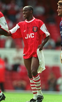 Ian Wright (Arsenal) with his shorts in his hands Ian Wright (Arsenal) with his shorts in his hands