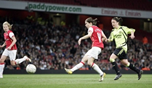 Karen Carney scores her 2nd goal Arsenals 4th under pressure from Sophie Perry Karen Carney scores her 2nd goal Arsenals 4th under pressure from Sophie Perry
