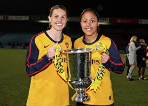 Kelly Smith and Alex Scott (Arsenal) with the League Cup trophy Kelly Smith and Alex Scott (Arsenal) with the League Cup trophy