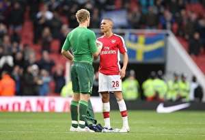 Kieran Gibbs (Arsenal) and Joe Hart (Birmingham) Kieran Gibbs (Arsenal) and Joe Hart (Birmingham)