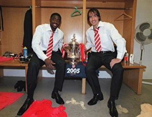 Kolo Toure and Robert Pires (Arsenal) with the FA Cup after the match Kolo Toure and Robert Pires (Arsenal) with the FA Cup after the match