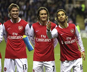 Mathieu Flamini, Tomas Rosicky and Alex Hleb (Arsenal) before the match Mathieu Flamini, Tomas Rosicky and Alex Hleb (Arsenal) before the match