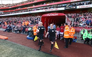 Referee Howard Webb walks out before the match. Arsenal 2:0 Manchester City Referee Howard Webb walks out before the match. Arsenal 2:0 Manchester City