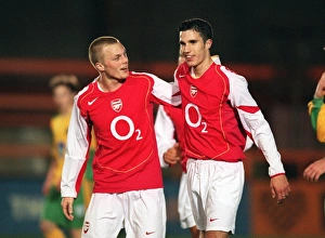 Robin van Persie celebrates scoring for Arsenal with Sebastian Larsson Robin van Persie celebrates scoring for Arsenal with Sebastian Larsson