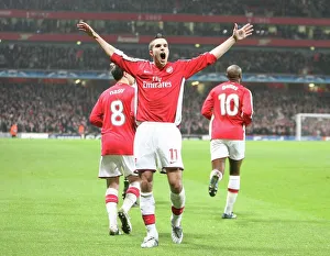 Robin van Persie celebrates scoring the Arsenal goal Robin van Persie celebrates scoring the Arsenal goal