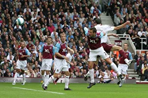 Robin van Persie scores Arsenals goal under pressure from Lucas Neill (West Ham) Robin van Persie scores Arsenals goal under pressure from Lucas Neill (West Ham)
