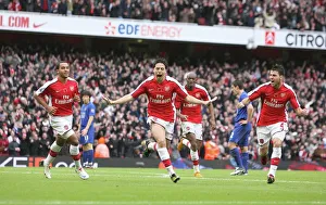 Samir Nasri celebrates scoring the 2nd Arsenal goal Samir Nasri celebrates scoring the 2nd Arsenal goal